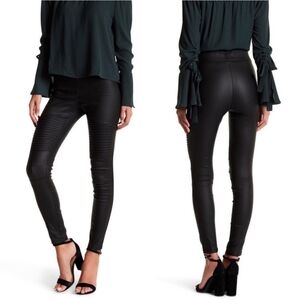 Ooberswank Black Moto Coated Leggings Size Small